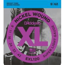 D'Addario EXL120 Nickel Wound 9-42 Electric Guitar Strings