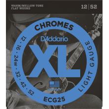D'Addario ECG25 Chromes Flatwound Strings - Light 12-52
