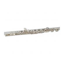 Yamaha YFL372GL Open Hole Silver Plate Flute with Solid Silver Head Joint & Gold Plated Lip Plate