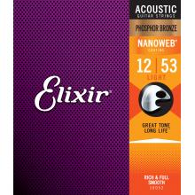 Elixir Nanoweb Acoustic Phosphor Bronze Strings 12-53