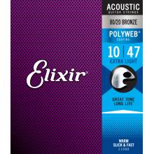 Elixir Polyweb Acoustic 80/20 Bronze Strings 10-47