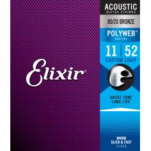 Elixir Polyweb Acoustic 80/20 Bronze Strings 11-52