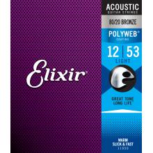 Elixir Polyweb Acoustic 80/20 Bronze Strings 12-53