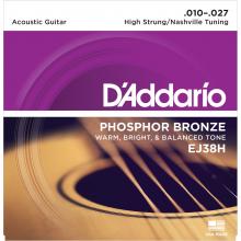 D'Addario EJ38H High Strung/Nashville Tuning Phosphor Bronze Strings (6-String Set, 10 - 27)