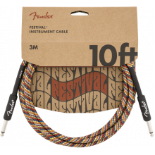 Fender Festival Instrument Cable - 10' Rainbow - Straight to Straight