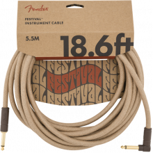 Fender Festival Instrument Cable - 18' Pure Hemp Natural - Straight to Right Angle