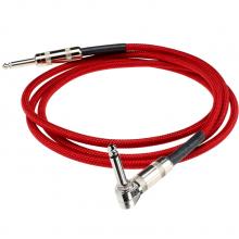 Dimarzio 10t Braided Instrument Cable - Red - Straight to Right Angle