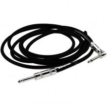 Dimarzio 18ft Braided Instrument Cable - Black - Straight to Right Angle