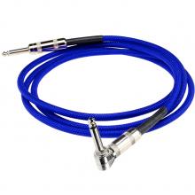 Dimarzio 10ft Braided Instrument Cable - Electric Blue - Straight to Right Angle