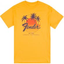 Fender Palm Sunshine Unisex T-Shirt in Marigold - Large