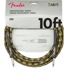 Fender Professional Series Instrument Cable -10 ft Woodland Camo - Straight to Straight