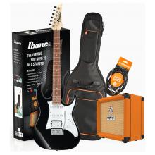 Ibanez RX40 Electric Guitar Pack with Orange Crush 12 Amplifier and Accessories - Black