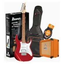 Ibanez RX40 Electric Guitar Pack with Orange Crush 12 Amplifier and Accessories - Red