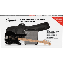 Squier Affinity Series Precision Bass PJ Beginners Pack in Gloss Black